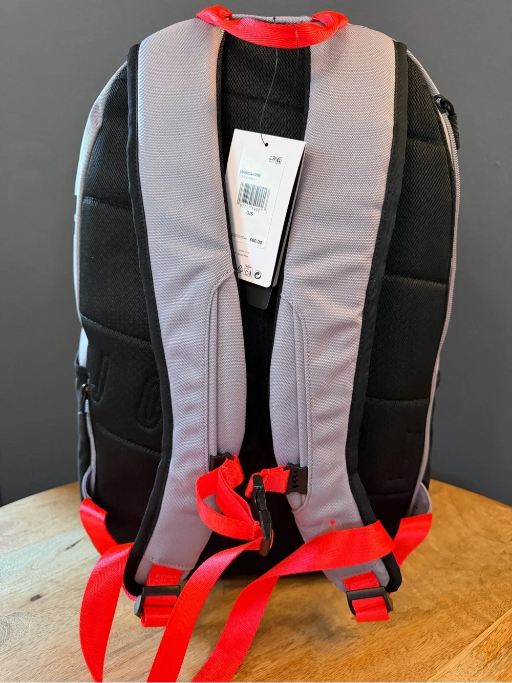 Jordan Grey and Black Backpack with Red Jumpman Accent